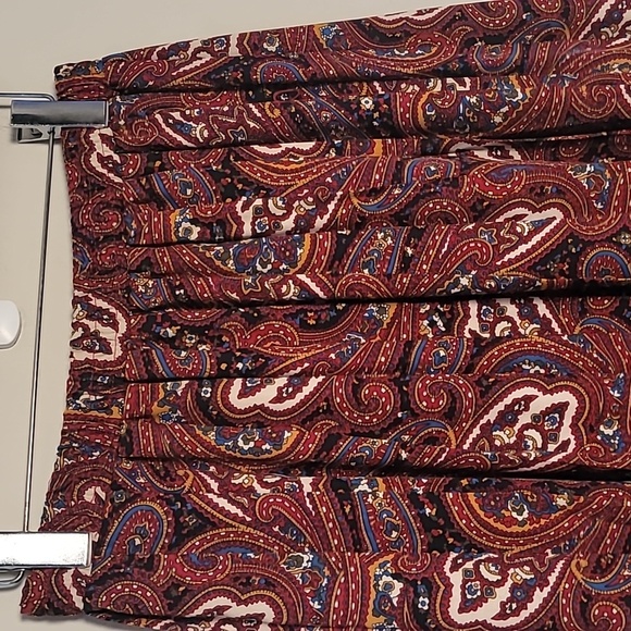The Villager Red Paisley Pleated  Midi Skirt Sz S Vintage Boho Gypsy - Picture 5 of 7